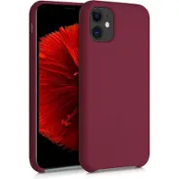 Kwmobile telefoonhoesje geschikt voor Apple iPhone 11 - Hoesje met siliconen coating - Smartphone case in rabarber rood