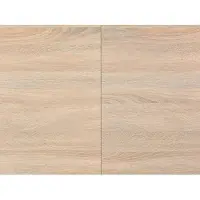 Vente-unique Uitschuifbare eettafel voor 6 tot 12 personen in MDF en metaal - Naturel en wit - CATONAV