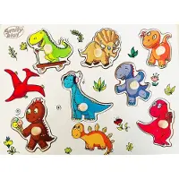 Smily Play Spielen Sie Holzpuzzle mit Stecknadeln, Dinosaurier-Spiel