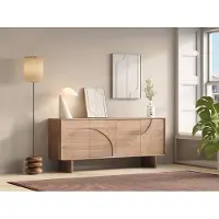Vente-unique Dressoir met 4 deuren van mangohout - Naturel licht - BERLAMA van Maison Céphy