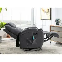 Vente-unique Massagestoel van stof SILVANO - Grijs