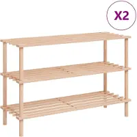 vidaXL Houten schoenenrek met 3 lagen 2 stuks online kopen