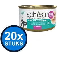 Schesir 24x - Complementary - Kattenvoer - Bouillon in blik - Tonijn & Zeebrasem - 70g