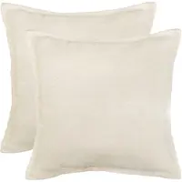 vidaXL Kussensloop 2 st HOUTEN Crèmekleurig 80 x 80 cm Bouclé