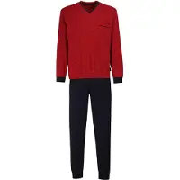 Götzburg Pyjama lang donkerblauw / donkerrood
