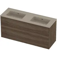 Proline Tribute Badmeubelset Porselein Elegant Dubbel 140x46x67 cm Mat Crème Cotton Vital Oak