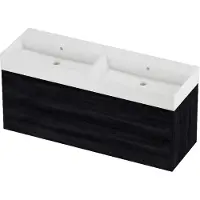 Proline Zara Badmeubelset Porselein Loft 2 Laden 140x46x65 cm Glans Wit Black Oak