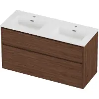 Proline Tribute Badmeubelset Porselein Elegant 2 Gaten 120x46x67 cm Mat White Indian Walnut