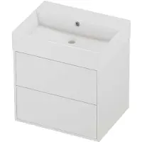Proline Zara Badmeubelset Porselein Loft Zonder Kraangat 60x46x65 cm Glans Wit Mat White