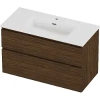 Proline Tribute Badmeubelset Porselein Elegant 1 Kraangat 100x46x62 cm Glans Wit Cabana Oak