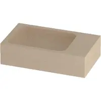 Basic Line Hit Fontein 40x23cm Hardsteen - Rechts - Zonder Kraangat - Sand Stone - 8718835683894 - Rechthoekig - Wastafels, Fonteinen, Meubelfonteinen