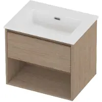 Proline Tribute Badmeubelset Porselein Elegant Schap 60x46x54 cm Glans Wit Ideal Oak