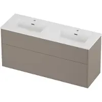 Proline Tribute Badmeubelset Porselein Elegant 2 Laden 140x46x67 cm Glans Wit Clay Beige