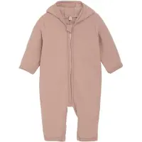 Huttelihut - Kid's Pram Suit Bear Ears Wool Fleece - Overall 86, beige