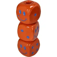 HD Collection Kaarsenhouder Dice Polyresin 7.5x7.5x22.5cm