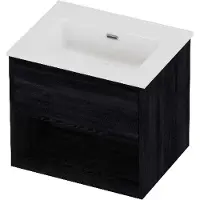 Proline Tribute Badmeubelset Porselein Elegant Schap 60x46x54 cm Glans Wit Black Oak