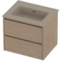 Proline tribute badmeubelset porselein elegant 1 gat 60x46x54 cm mat crème cotton ideal oak