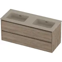 Proline Tribute Badmeubelset Porselein Elegant Dubbel 120x46x54 cm Mat Crème Cotton Raw Oak