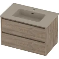 Proline tribute badmeubelset porselein elegant 1 gat 80x46x54 cm mat crème cotton raw oak