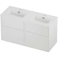 Proline Tribute Badmeubelset Porselein Elegant Voor Grepen 120x46x67 cm Glans Wit Mat White