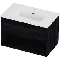 Proline Tribute Badmeubelset Porselein Elegant Met Schap 80x46x54 cm Mat White Black Oak