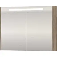 Proline SPK Premium Spiegelkast LED 100x14x74 cm Raw Oak
