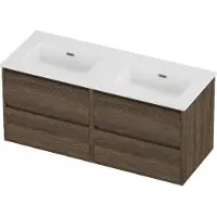 Proline tribute badmeubelset porselein elegant dubbel 120x46x54 cm mat white vital oak