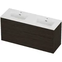 Proline tribute badmeubelset porselein elegant 2 laden 140x46x67 cm glans wit mokka oak