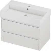 Proline Zara Badmeubelset Porselein Loft 1 Kraangat 80x46x65 cm Glans Wit Glans Wit