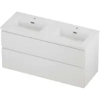 Proline tribute badmeubelset porselein elegant 2 gaten 120x46x62 cm glans wit mat wit