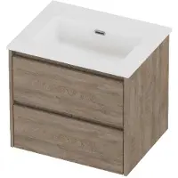 Proline tribute badmeubelset porselein elegant 60x46x54 cm mat white raw oak