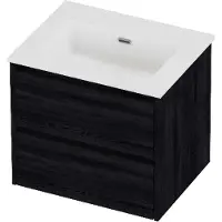 Proline Tribute Badmeubelset Porselein Elegant 60x46x54 cm Mat White Black Oak