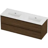 Proline tribute badmeubelset porselein elegant dubbel 140x46x54 cm glans wit cabana oak