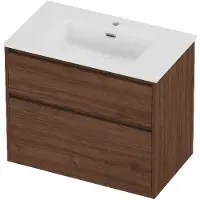 Proline tribute badmeubelset porselein elegant 1 gat 80x46x67 cm glans wit indian walnut