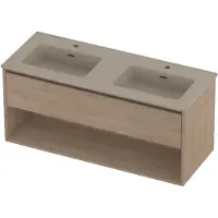 Proline Tribute Badmeubelset Porselein Elegant 2 Gaten 120x46x54 cm Mat Crème Cotton Ideal Oak