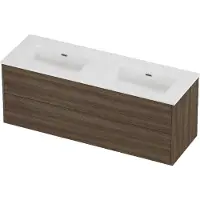 Proline tribute badmeubelset porselein elegant dubbel 140x46x54 cm glans wit vital oak