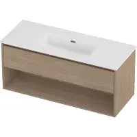 Proline tribute badmeubelset porselein elegant schap 120x46x54 cm mat white ideal oak