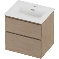 Proline Tribute Badmeubelset Porselein Elegant 1 Kraangat 60x46x62 cm Glans Wit Ideal Oak