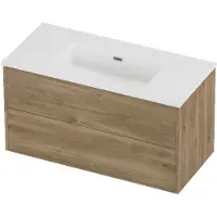 Proline Tribute Badmeubelset Porselein Elegant 2 Laden 100x46x54 cm Mat White Cider Oak