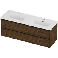 Proline tribute badmeubelset porselein elegant 2 gaten 140x46x54 cm glans wit cabana oak