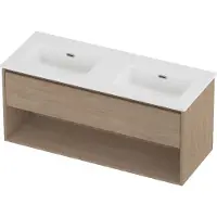 Proline Tribute Badmeubelset Porselein Elegant Met Schap 120x46x54 cm Mat White Ideal Oak