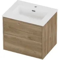 Proline Tribute Badmeubelset Porselein Elegant In Kader 60x46x54 cm Mat White Cider Oak