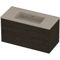 Proline Tribute Badmeubelset Porselein Elegant 2 Laden 100x46x54 cm Mat Crème Cotton Mokka Oak
