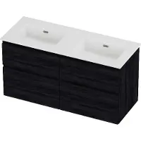 Proline tribute badmeubelset porselein elegant 120x46x62 cm glans wit black oak