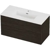Proline Tribute Badmeubelset Porselein Elegant In Kader 100x46x54 cm Mat White Mokka Oak