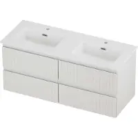Proline Tribute Badmeubelset Porselein Elegant Symmetrisch 120x46x54 cm Mat White Glans Wit