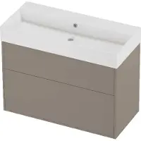 Proline Zara Badmeubelset Porselein Loft 2 Laden 100x46x78 cm Glans Wit Clay Beige