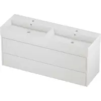 Proline Zara Badmeubelset Porselein Loft Dubbel 140x46x65 cm Glans Wit Mat Wit