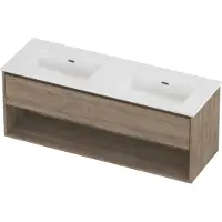 Proline Tribute Badmeubelset Porselein Elegant 140x46x54 cm Mat White Raw Oak