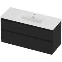 Proline Tribute Badmeubelset Porselein Elegant 1 Kraangat 120x46x62 cm Glans Wit Mat Zwart